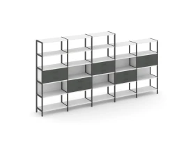 Пятисекционный стеллаж пятиярусный с ящиками 3930х400х1980 Шелф Систем / Shelf System images