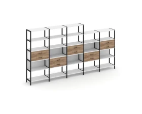 Пятисекционный стеллаж пятиярусный с ящиками 3930х400х1980 Шелф Систем / Shelf System images