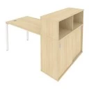 отзыв Стол письменный на П-образном м/к с опорным шкафом-купе 161x112x109,8 Метал Систем / Metal System