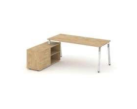 Стол письменный с греденцией левой на А-образном каркасе 1580x800x750 Стайл Проджект Директ Люкс / Style Project Direct Lux images