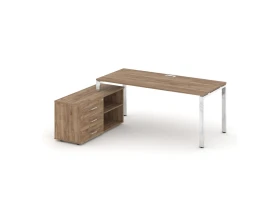 Стол письменный с греденцией левой на П-образном каркасе 1780x800x750 Стайл Проджект Директ Люкс / Style Project Direct Lux images