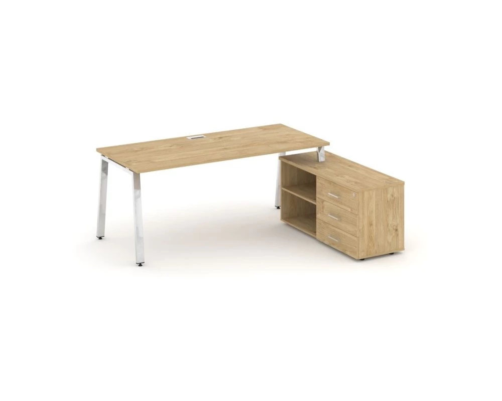 Стол письменный с греденцией правой на А-образном каркасе 1780x800x750 Стайл Проджект Директ Люкс / Style Project Direct Lux