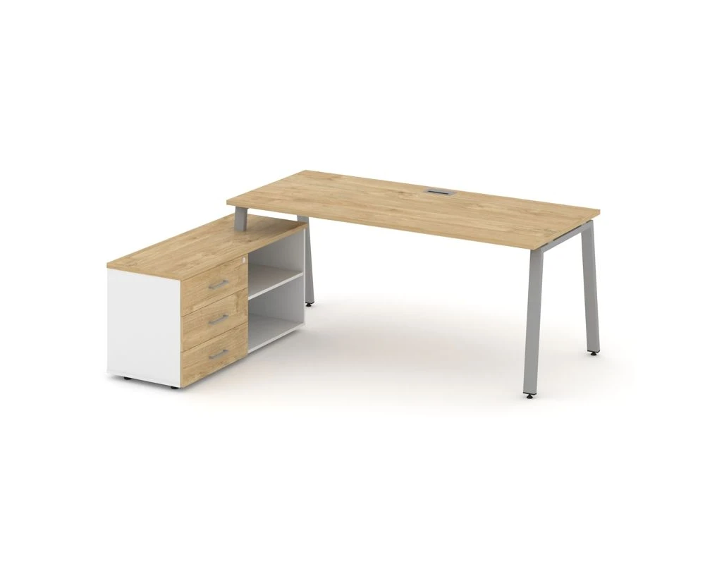 Стол письменный с греденцией левой на А-образном каркасе 1580x1580x750 Стайл Проджект Директ / Style Project Direct