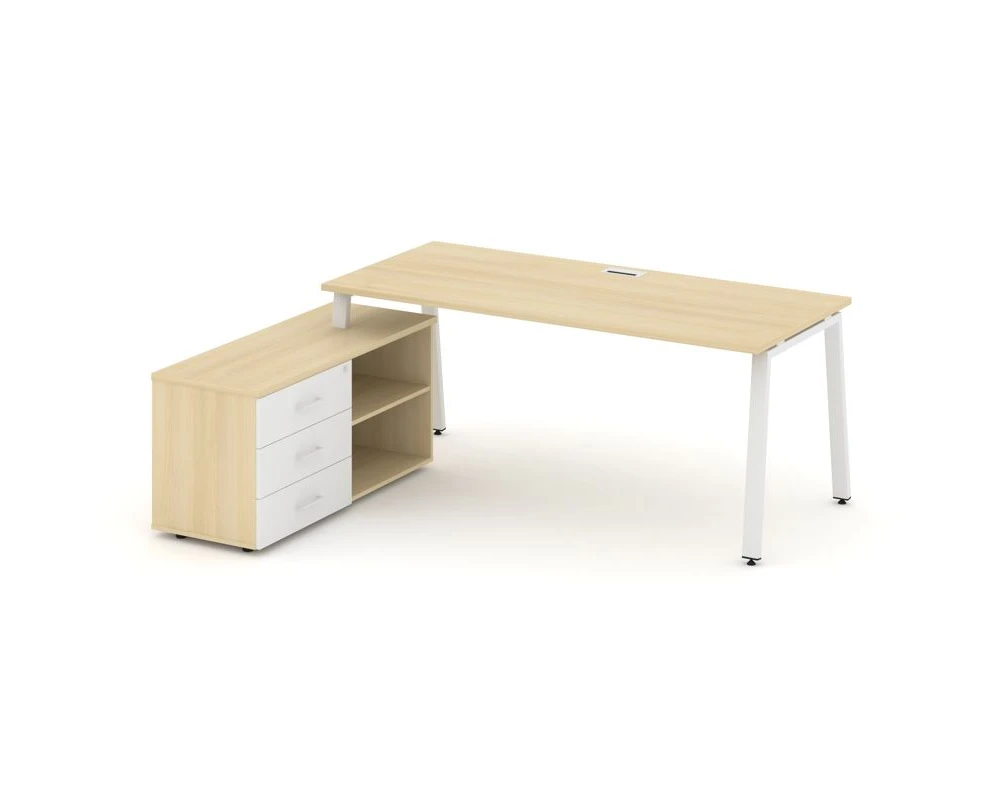 Стол письменный с греденцией левой на А-образном каркасе 1580x1580x750 Стайл Проджект Директ / Style Project Direct