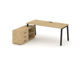 Стол письменный с греденцией левой на А-образном каркасе 1580x1580x750 Стайл Проджект Директ / Style Project Direct images