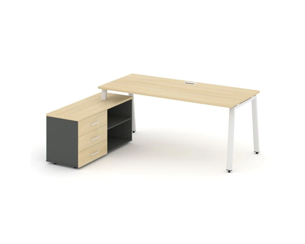 Стол письменный с греденцией левой на А-образном каркасе 1780x1480x750 Стайл Проджект Директ / Style Project Direct