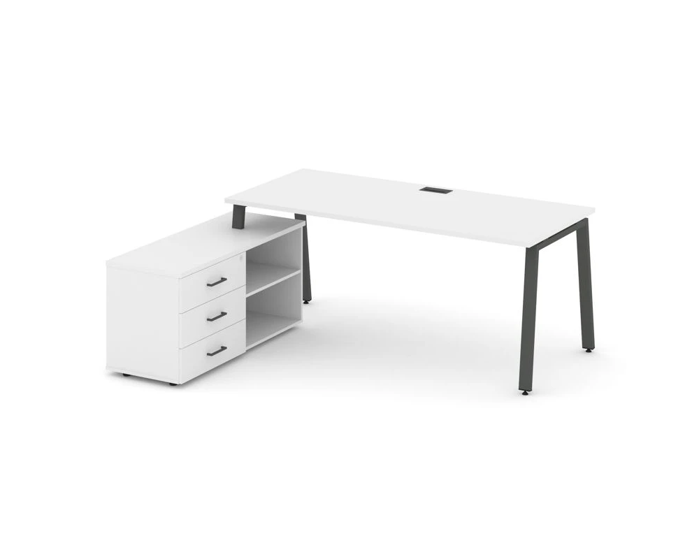 Стол письменный с греденцией левой на А-образном каркасе 1780x1480x750 Стайл Проджект Директ / Style Project Direct