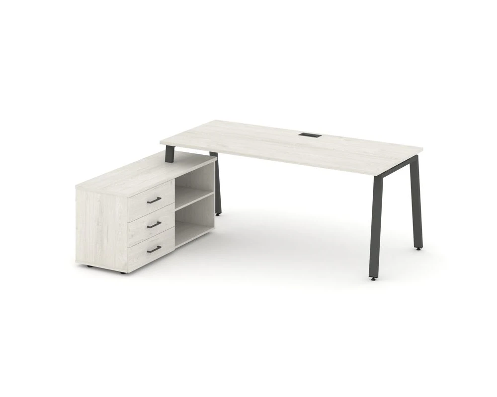 Стол письменный с греденцией левой на А-образном каркасе 1780x1580x750 Стайл Проджект Директ / Style Project Direct