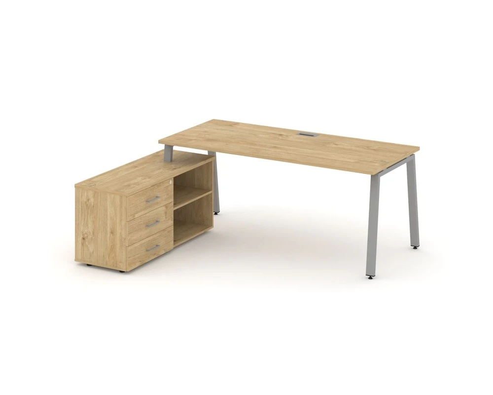 Стол письменный с греденцией левой на А-образном каркасе 1980x1480x750 Стайл Проджект Директ / Style Project Direct