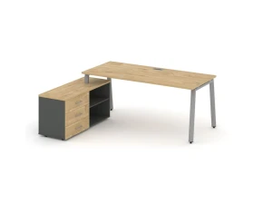 Стол письменный с греденцией левой на А-образном каркасе 2180x1480x750 Стайл Проджект Директ / Style Project Direct images