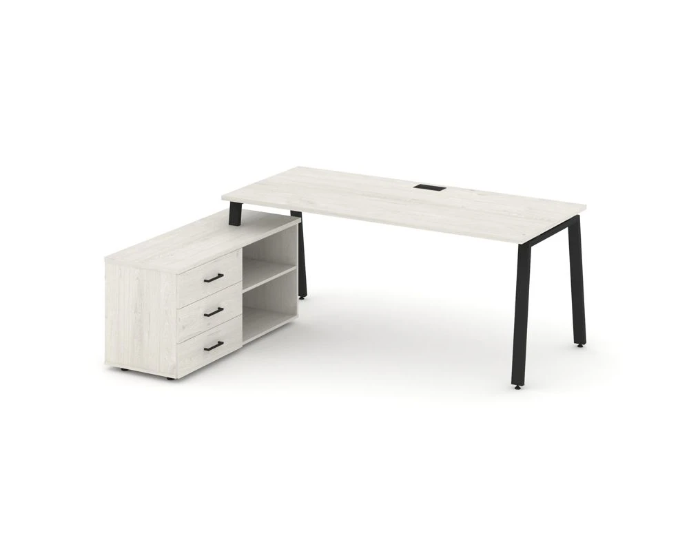 Стол письменный с греденцией левой на А-образном каркасе 2180x1480x750 Стайл Проджект Директ / Style Project Direct