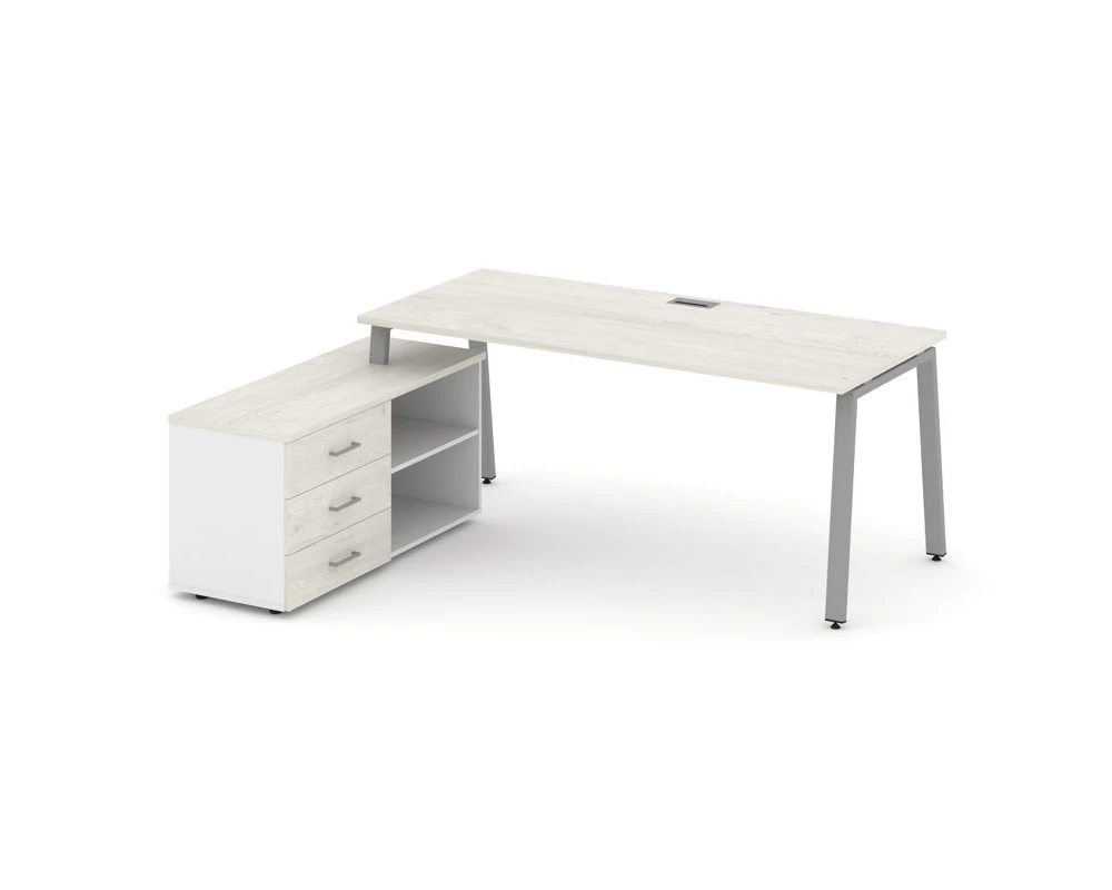 Стол письменный с греденцией левой на А-образном каркасе 2180x1480x750 Стайл Проджект Директ / Style Project Direct