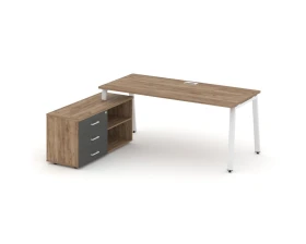 Стол письменный с греденцией левой на А-образном каркасе 2180x1580x750 Стайл Проджект Директ / Style Project Direct images