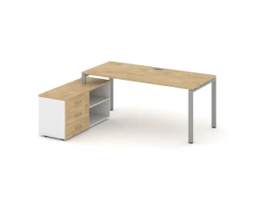 Стол письменный с греденцией левой на П-образном каркасе 1580x1480x750 Стайл Проджект Директ / Style Project Direct images