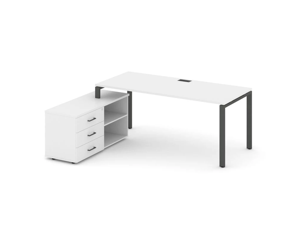 Стол письменный с греденцией левой на П-образном каркасе 1580x1480x750 Стайл Проджект Директ / Style Project Direct