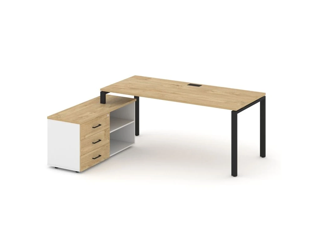 Стол письменный с греденцией левой на П-образном каркасе 1580x1580x750 Стайл Проджект Директ / Style Project Direct