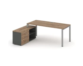 Стол письменный с греденцией левой на П-образном каркасе 1580x1580x750 Стайл Проджект Директ / Style Project Direct images