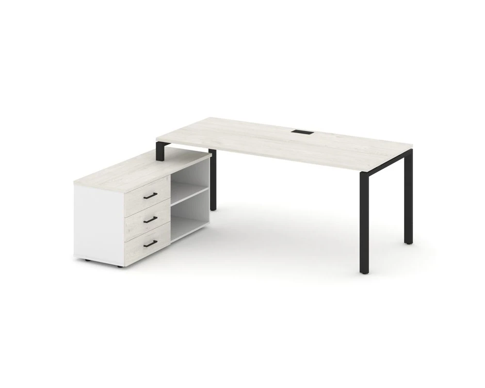 Стол письменный с греденцией левой на П-образном каркасе 1580x1580x750 Стайл Проджект Директ / Style Project Direct