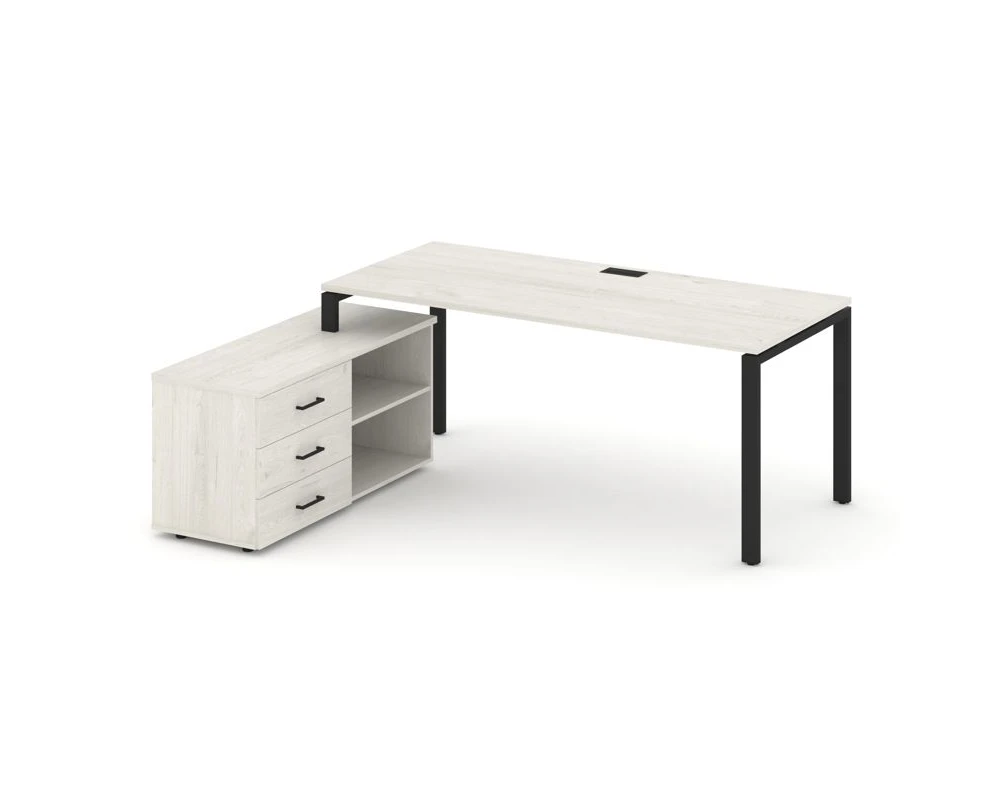 Стол письменный с греденцией левой на П-образном каркасе 1980x1480x750 Стайл Проджект Директ / Style Project Direct