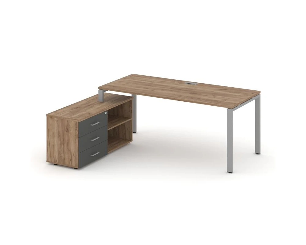 Стол письменный с греденцией левой на П-образном каркасе 1980x1580x750 Стайл Проджект Директ / Style Project Direct