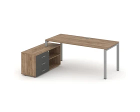 Стол письменный с греденцией левой на П-образном каркасе 1980x1580x750 Стайл Проджект Директ / Style Project Direct images