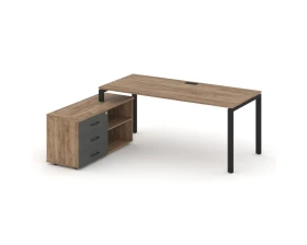 Стол письменный с греденцией левой на П-образном каркасе 1980x1580x750 Стайл Проджект Директ / Style Project Direct images