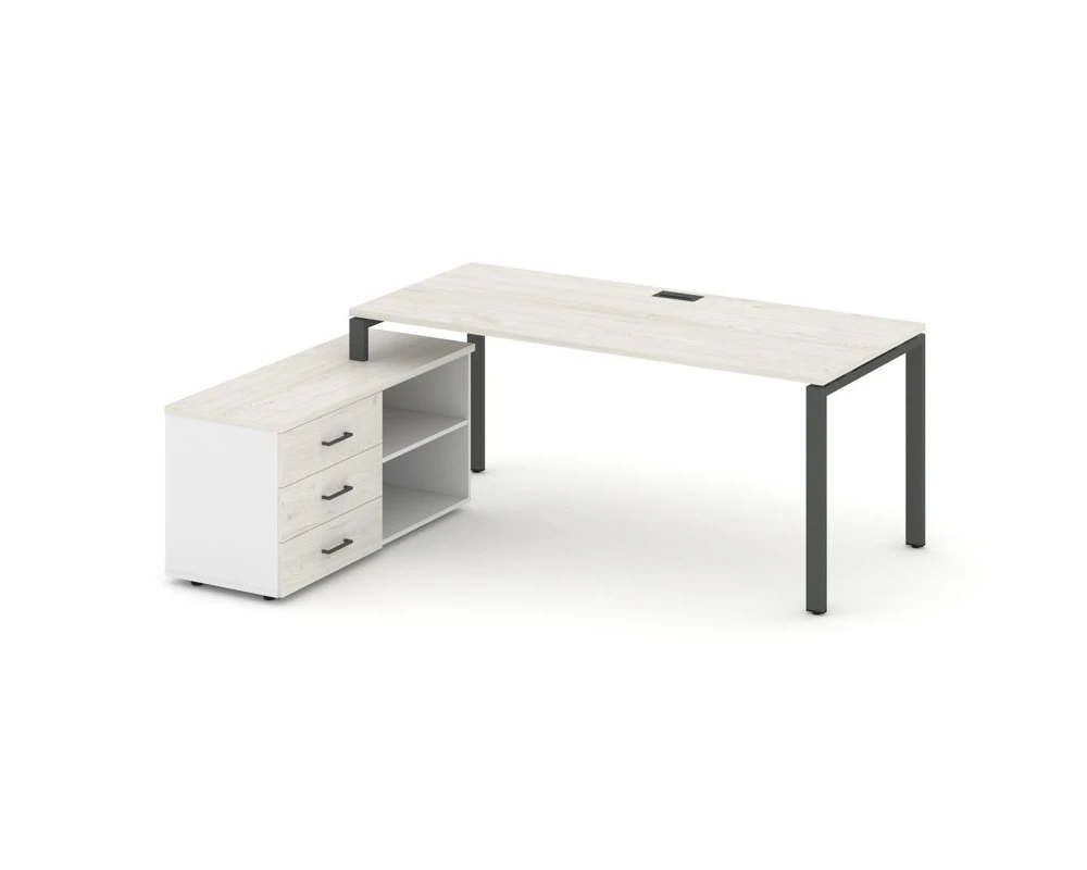 Стол письменный с греденцией левой на П-образном каркасе 1980x1580x750 Стайл Проджект Директ / Style Project Direct