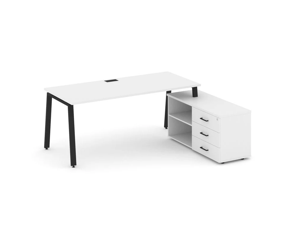 Стол письменный с греденцией правой на А-образном каркасе 1580x1480x750 Стайл Проджект Директ / Style Project Direct