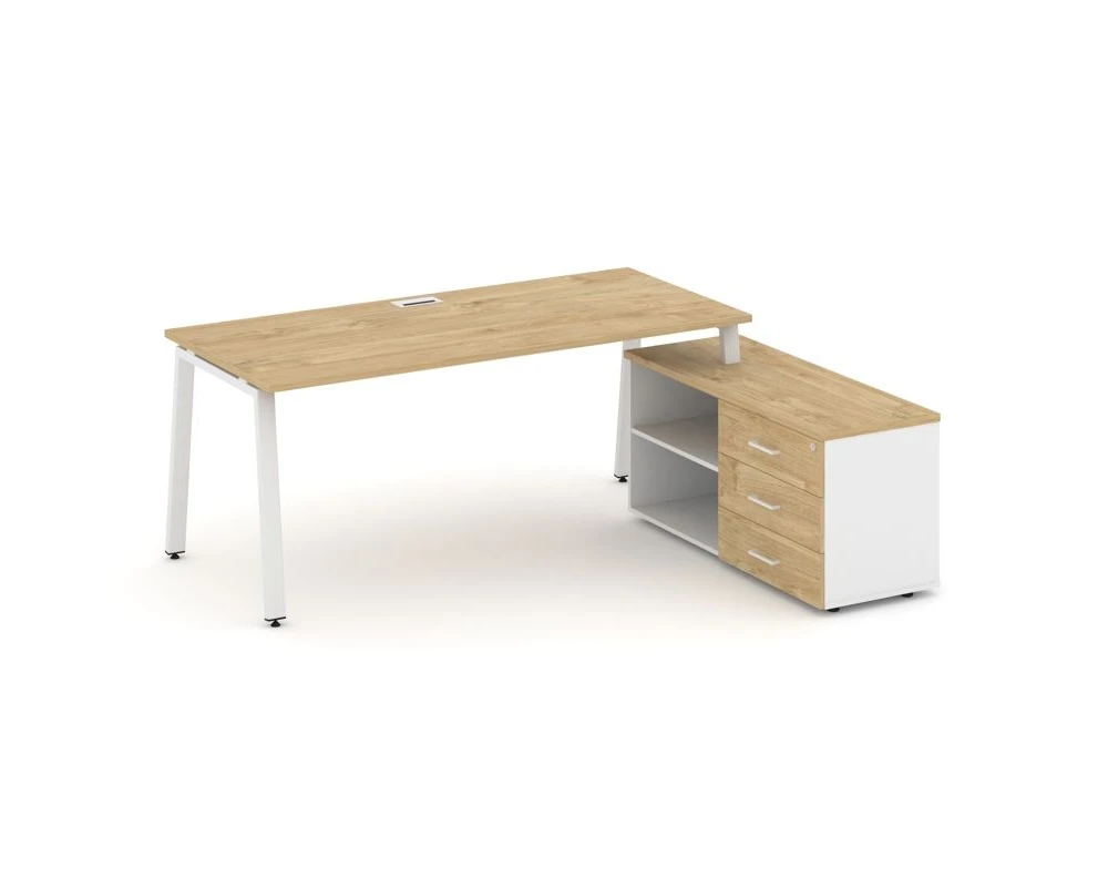 Стол письменный с греденцией правой на А-образном каркасе 1580x1480x750 Стайл Проджект Директ / Style Project Direct