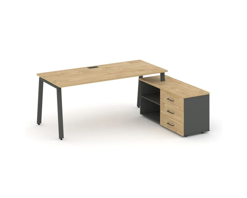 Стол письменный с греденцией правой на А-образном каркасе 1580x1480x750 Стайл Проджект Директ / Style Project Direct