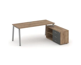 Стол письменный с греденцией правой на А-образном каркасе 1580x1480x750 Стайл Проджект Директ / Style Project Direct images