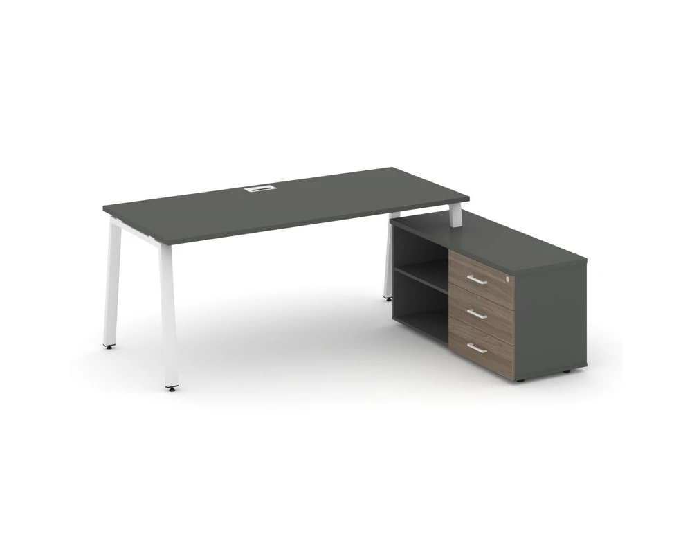 Стол письменный с греденцией правой на А-образном каркасе 1580x1480x750 Стайл Проджект Директ / Style Project Direct