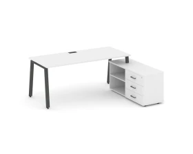 Стол письменный с греденцией правой на А-образном каркасе 1580x1480x750 Стайл Проджект Директ / Style Project Direct images