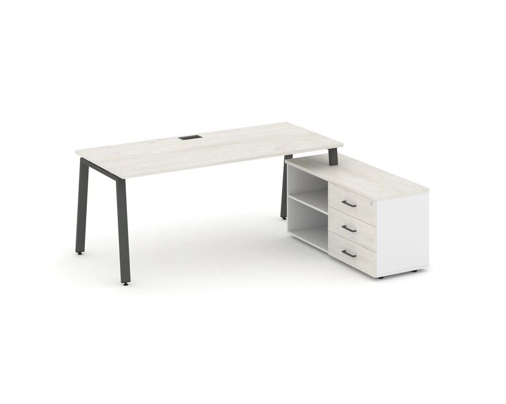 Стол письменный с греденцией правой на А-образном каркасе 1580x1480x750 Стайл Проджект Директ / Style Project Direct