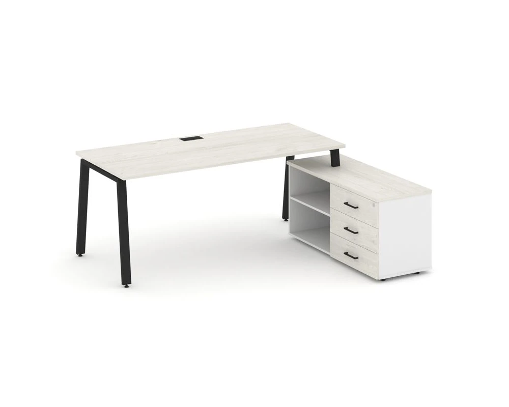 Стол письменный с греденцией правой на А-образном каркасе 1580x1480x750 Стайл Проджект Директ / Style Project Direct