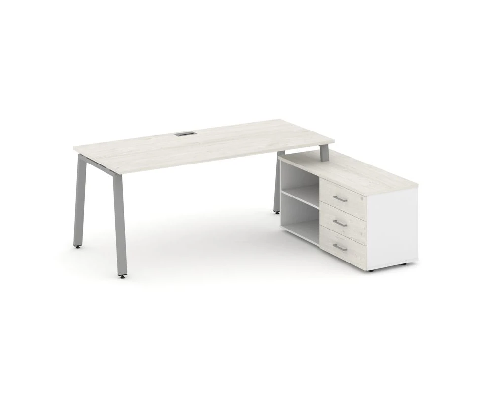 Стол письменный с греденцией правой на А-образном каркасе 1580x1480x750 Стайл Проджект Директ / Style Project Direct