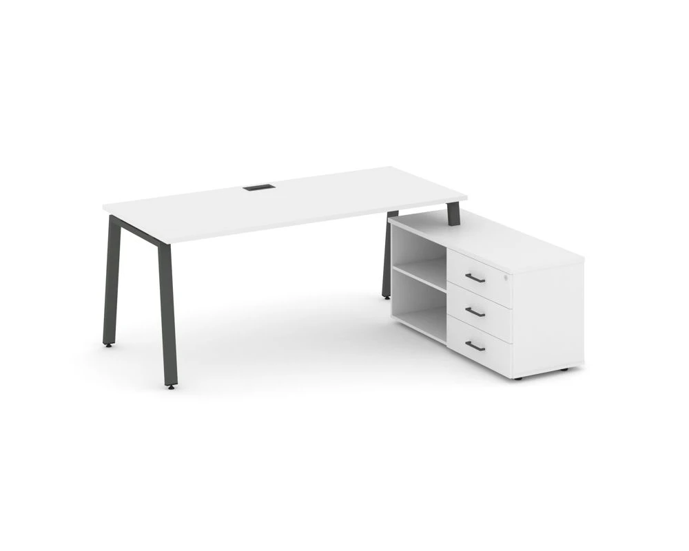 Стол письменный с греденцией правой на А-образном каркасе 1980x1480x750 Стайл Проджект Директ / Style Project Direct