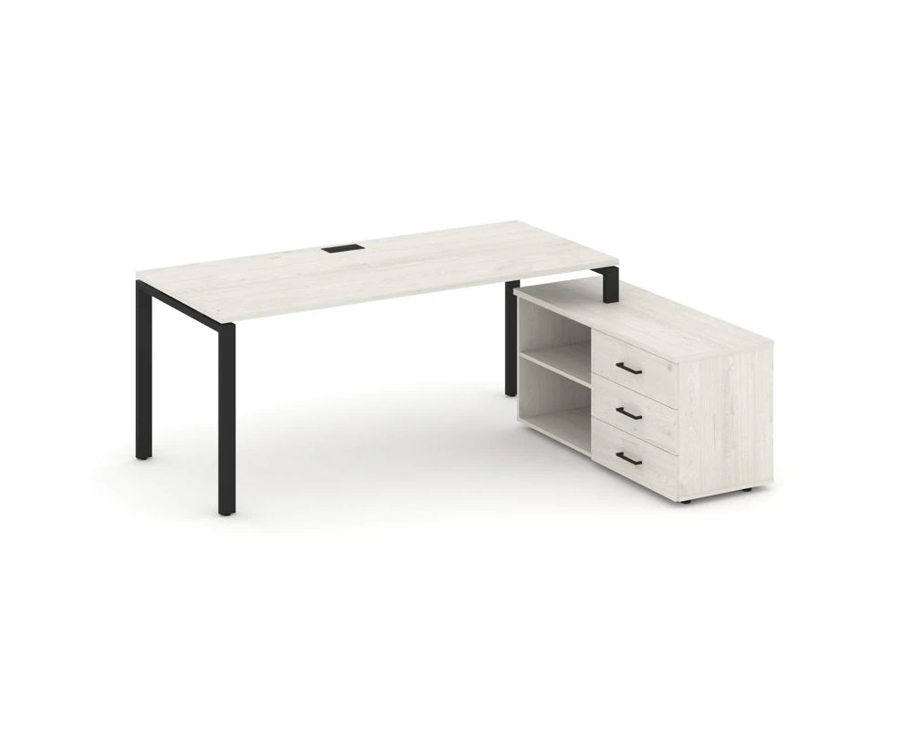 Стол письменный с греденцией правой на П-образном каркасе 1580x1480x750 Стайл Проджект Директ / Style Project Direct