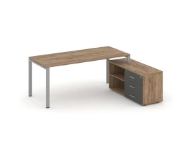 Стол письменный с греденцией правой на П-образном каркасе 1580x1480x750 Стайл Проджект Директ / Style Project Direct images