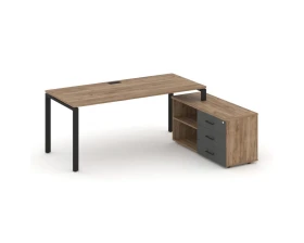 Стол письменный с греденцией правой на П-образном каркасе 1580x1480x750 Стайл Проджект Директ / Style Project Direct images