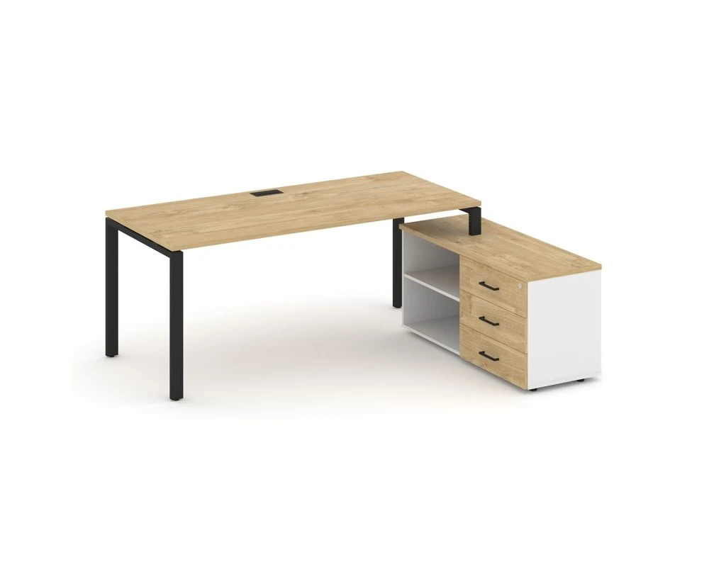 Стол письменный с греденцией правой на П-образном каркасе 1580x1480x750 Стайл Проджект Директ / Style Project Direct