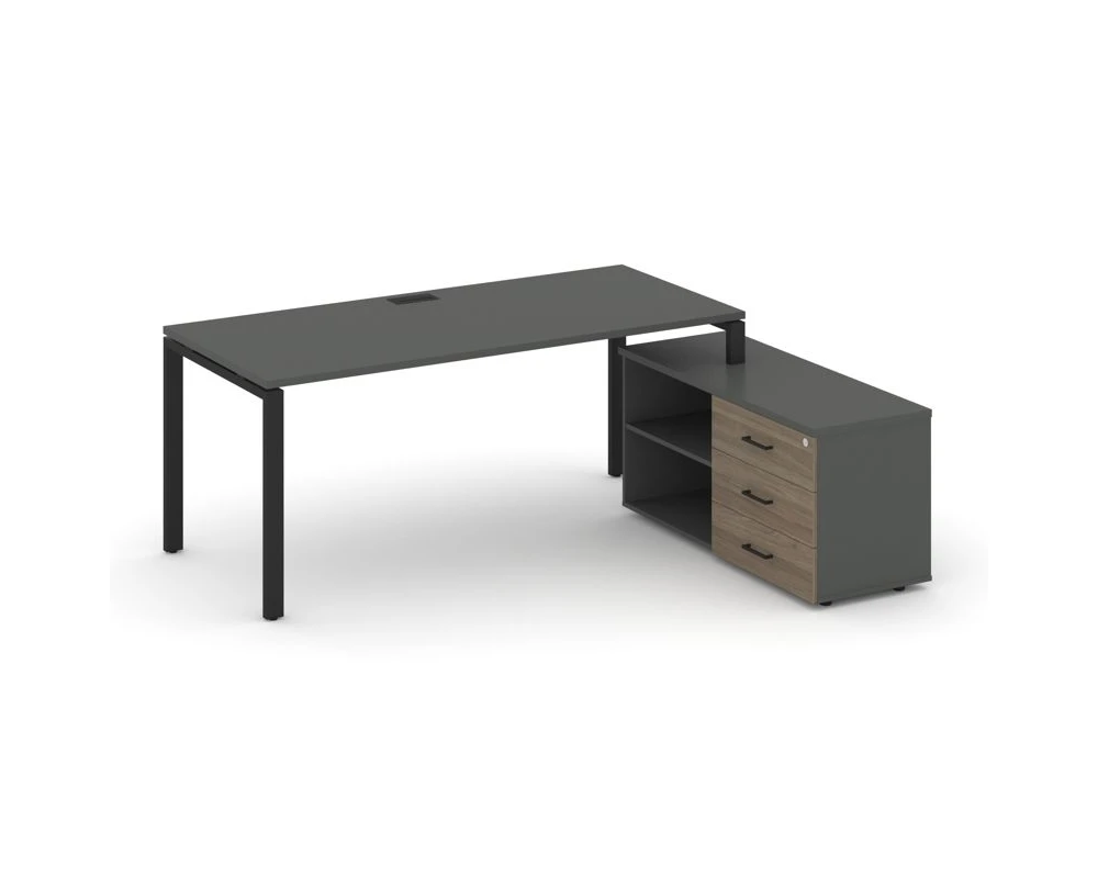 Стол письменный с греденцией правой на П-образном каркасе 1580x1480x750 Стайл Проджект Директ / Style Project Direct