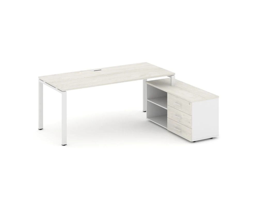 Стол письменный с греденцией правой на П-образном каркасе 1580x1480x750 Стайл Проджект Директ / Style Project Direct