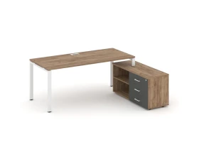 Стол письменный с греденцией правой на П-образном каркасе 1580x1480x750 Стайл Проджект Директ / Style Project Direct images