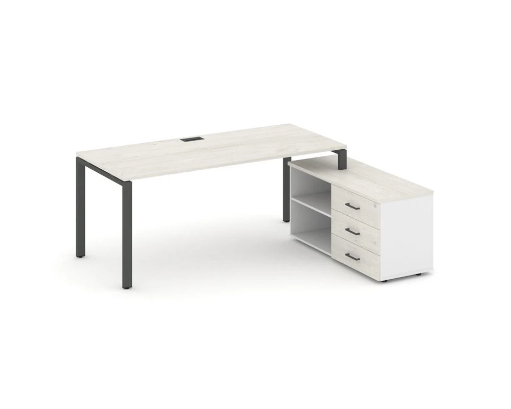 Стол письменный с греденцией правой на П-образном каркасе 1580x1480x750 Стайл Проджект Директ / Style Project Direct