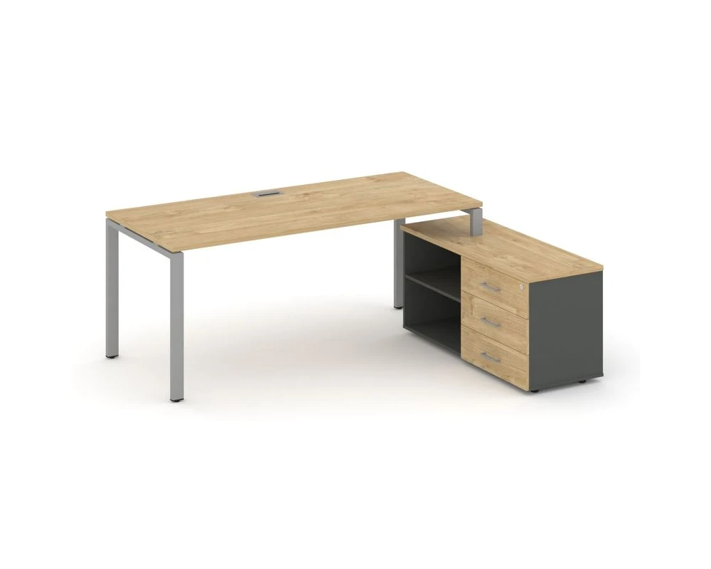 Стол письменный с греденцией правой на П-образном каркасе 1780x1480x750 Стайл Проджект Директ / Style Project Direct