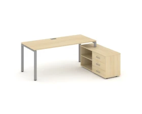 Стол письменный с греденцией правой на П-образном каркасе 1780x1480x750 Стайл Проджект Директ / Style Project Direct images