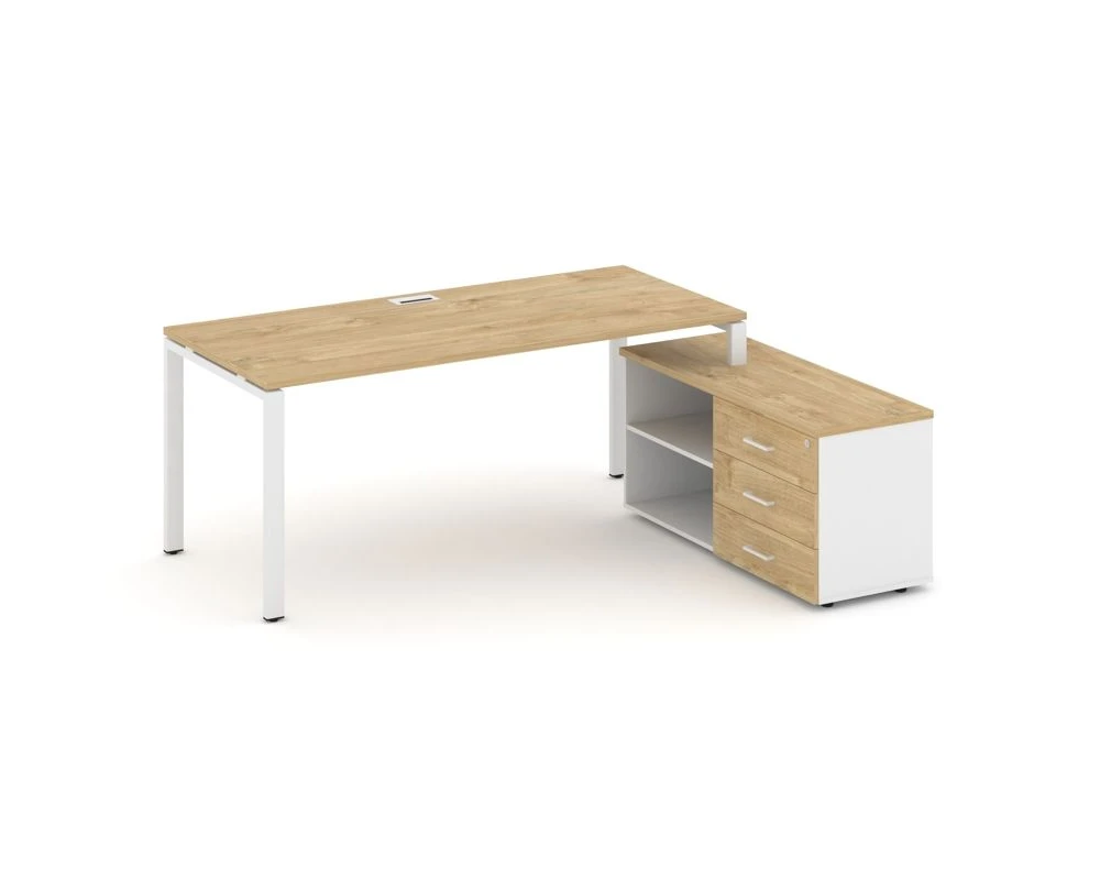 Стол письменный с греденцией правой на П-образном каркасе 1780x1480x750 Стайл Проджект Директ / Style Project Direct