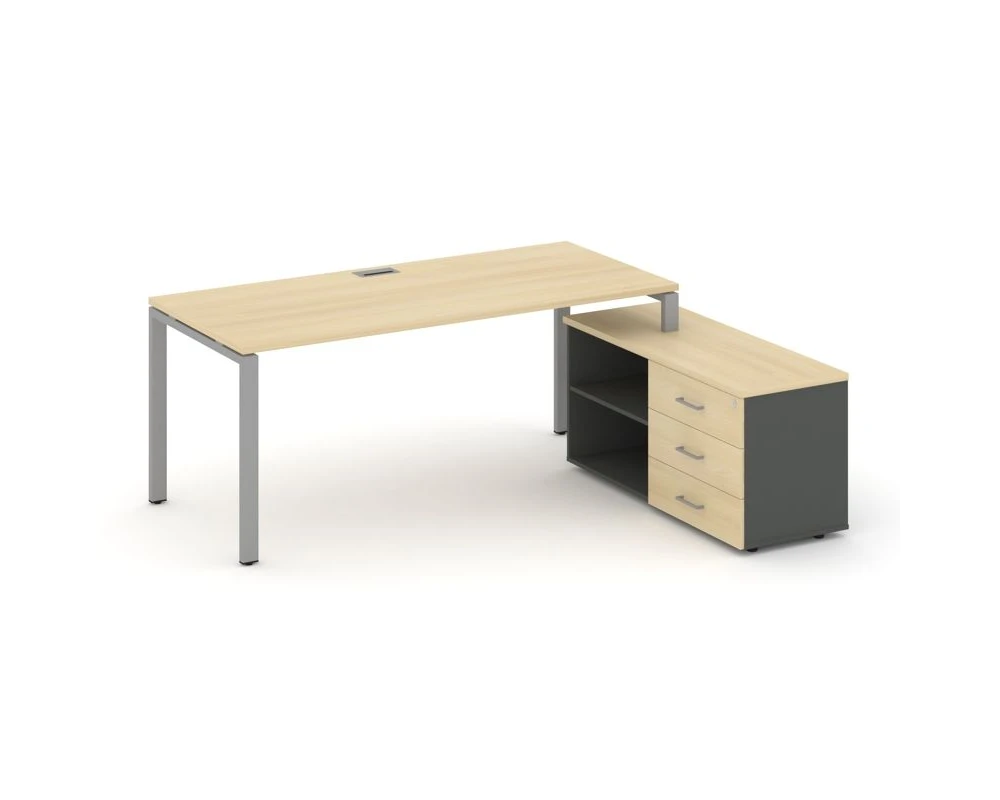 Стол письменный с греденцией правой на П-образном каркасе 1780x1480x750 Стайл Проджект Директ / Style Project Direct