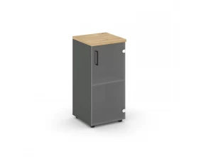 Шкаф низкий узкий правый прозр. стекло 400x400x833 Стайл Проджект / Style Project images